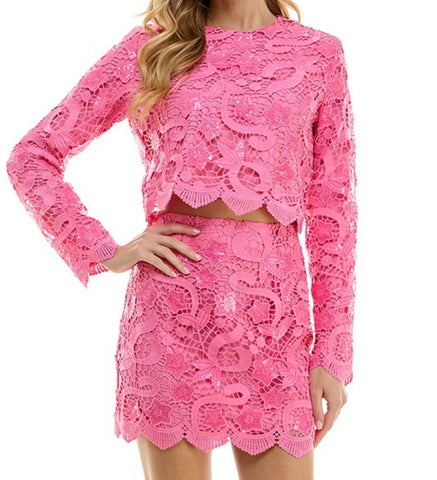 Pink lace set