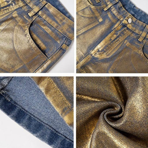 Gold Foil Jeans