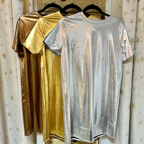 Metallic  t-Shirt  dress
