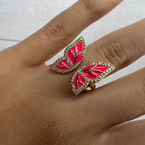 Pink Butterfly Ring