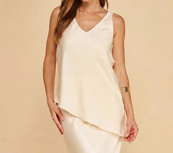 Asymmetrical Satin Top