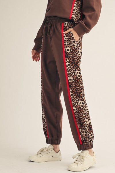 Brown Leopard Jogger Set