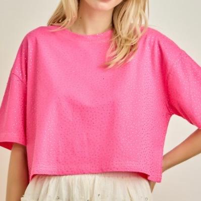 Rhinestone Cropped Tshirt