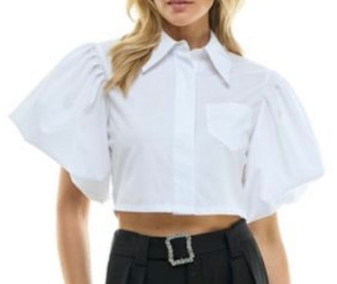 white crop top with ruffles