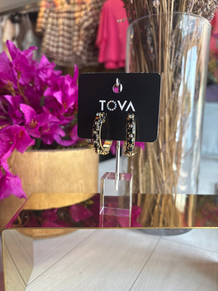 TOVA Star Black Open Hoops