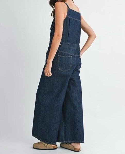 Denim Overall Wide-leg Jumpsuit