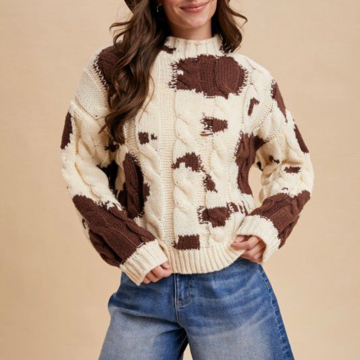 Cow Print Sweater
