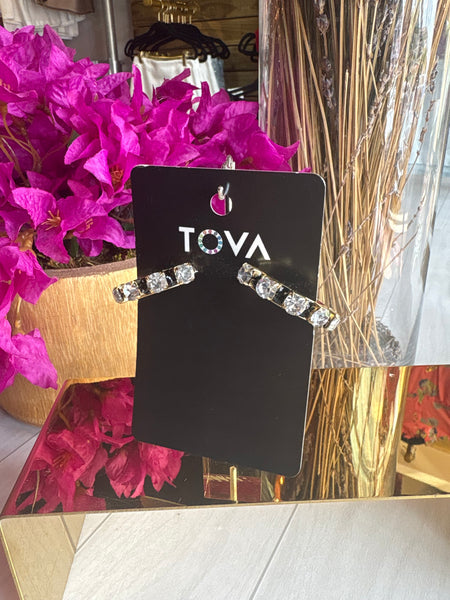 TOVA Black Diamond Open Hoop Earrings