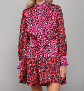 animal print long sleeve suit