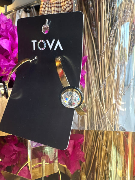 TOVA Diamond Open Hoop Earrings