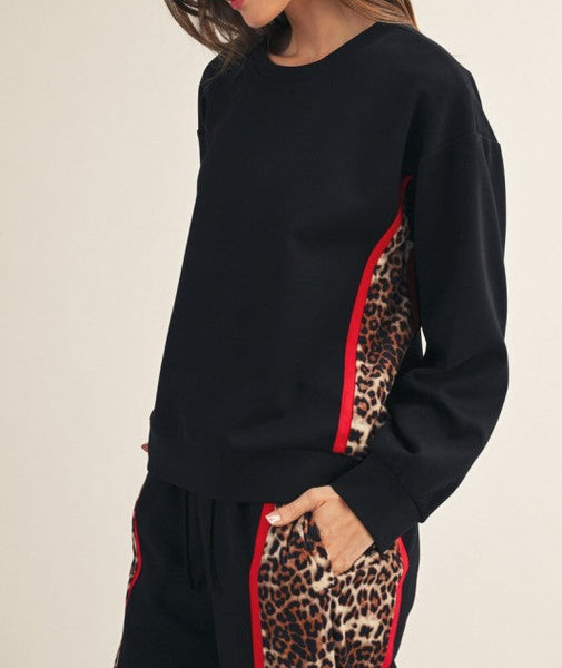 Black Leopard Jogger Set