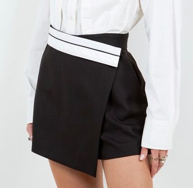 Contrast Waistband Skort