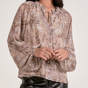 Flowy Snake Print Blouse