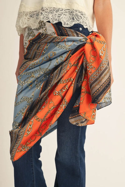Printed Satin Scarf