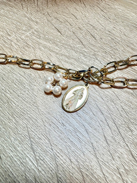 Gold Chain Necklace with Charms