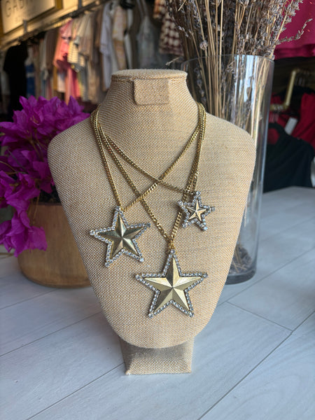 Tova Rhinestone Cowboy Necklace in Metallic