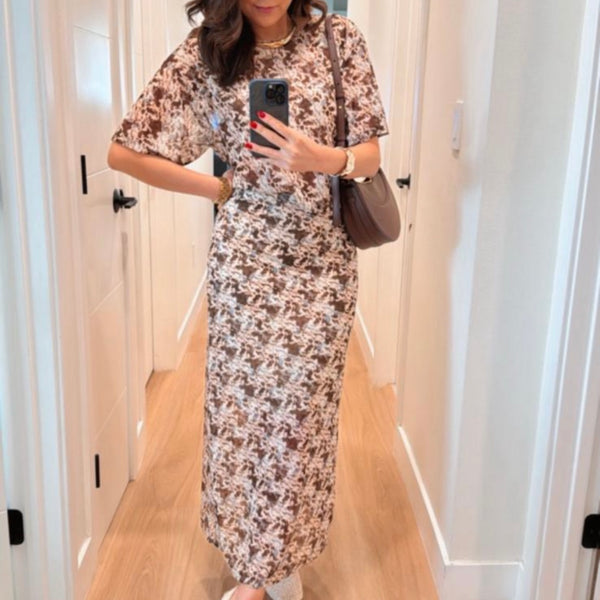 Mesh Print Skirt
