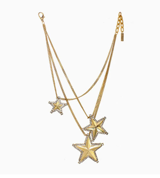 Tova Rhinestone Cowboy Necklace in Metallic