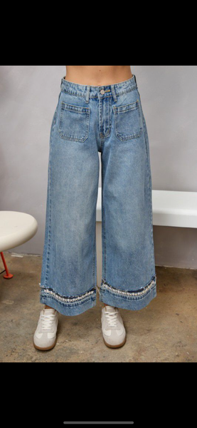 Jewel Cuffed Jeans