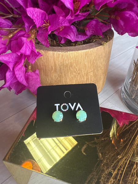 TOVA Sea Green Stud Earrings