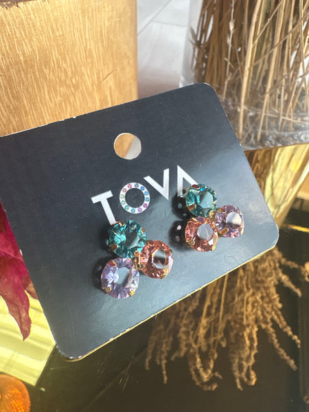 TOVA Tri-Stud Earrings
