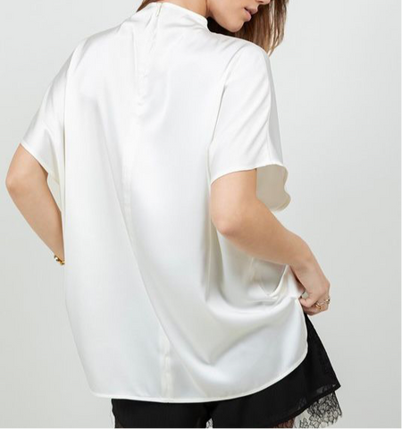 Mini Cowl Neck Satin Blouse