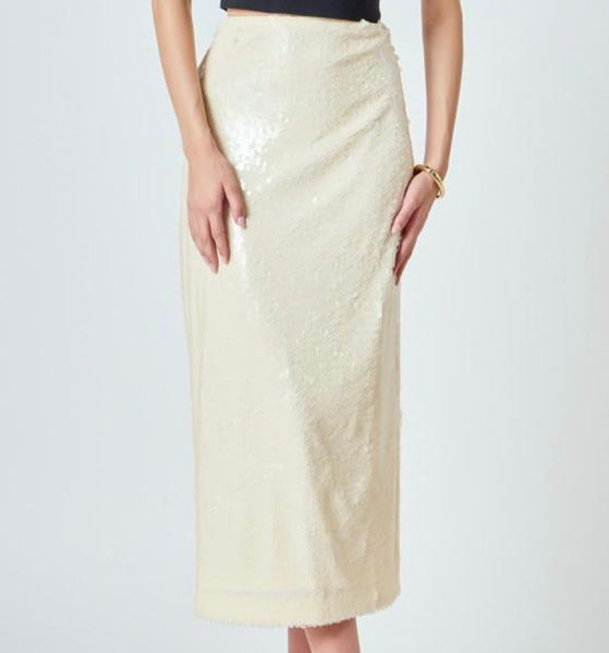 White Sequin Skirt