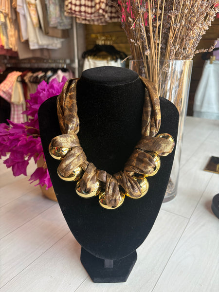 Chunky Golden Bead Necklace