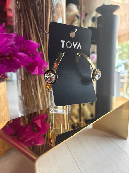 TOVA Diamond Open Hoop Earrings