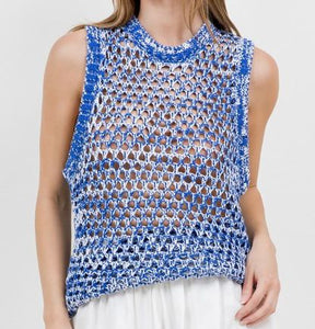 Two Tone Gradient Knitted Sweater Vest