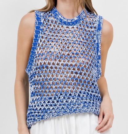 Two Tone Gradient Knitted Sweater Vest