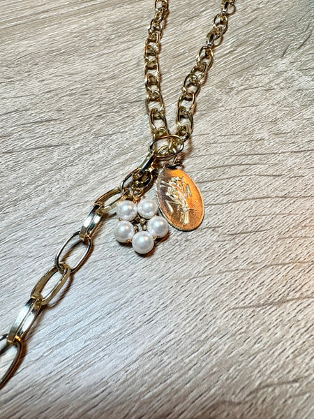 Gold Chain Necklace with Charms
