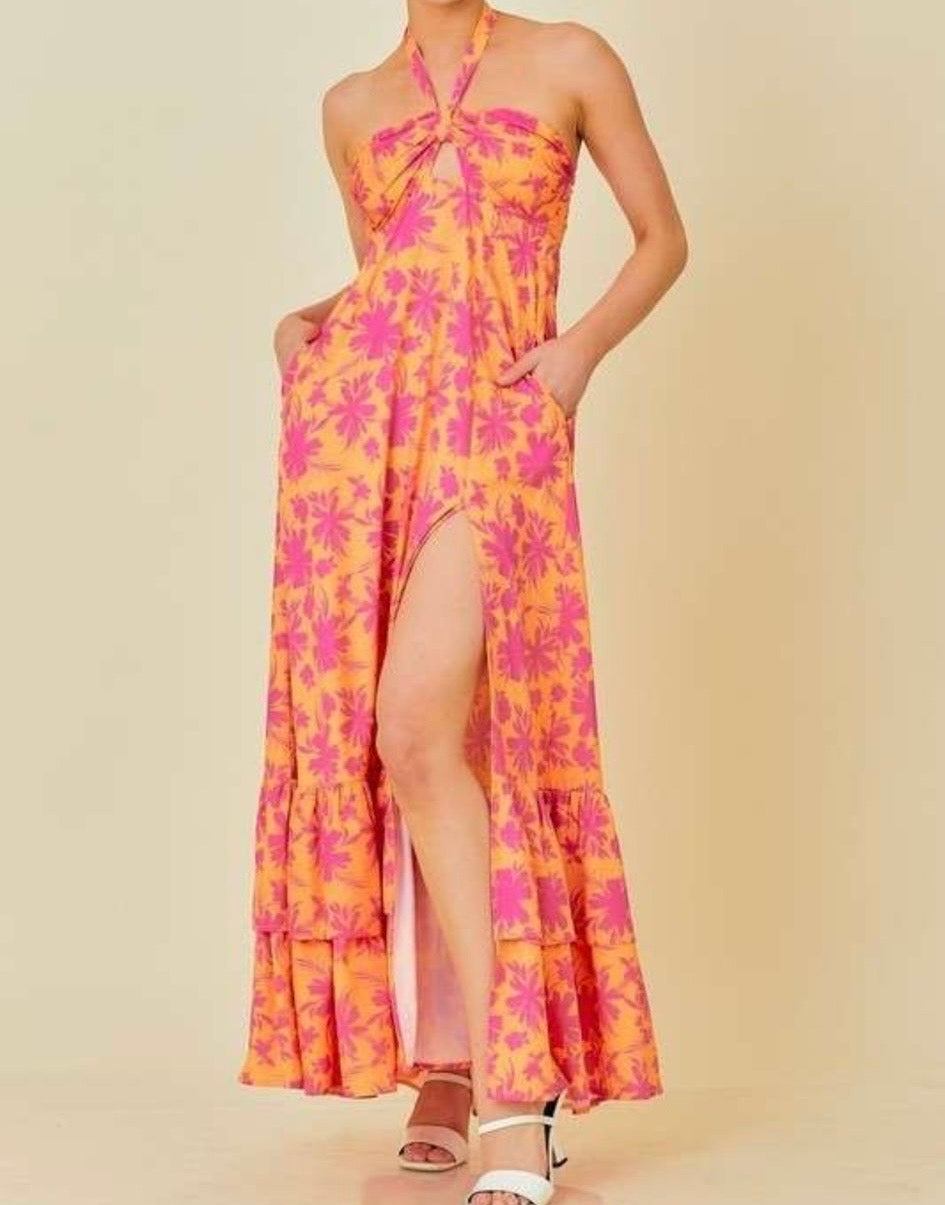 Floral beach maxi dress