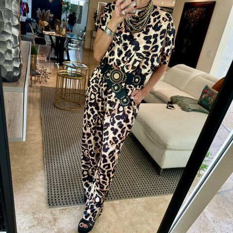 Leopard Satin Set