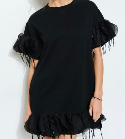 Ruffle Fringe Mini Dress