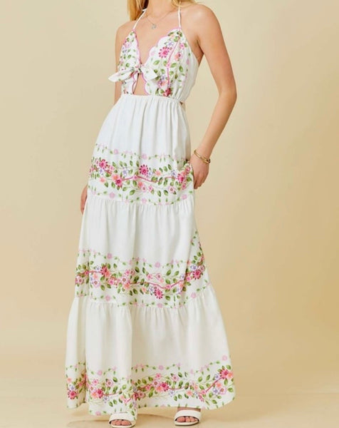 Floral print maxi dress