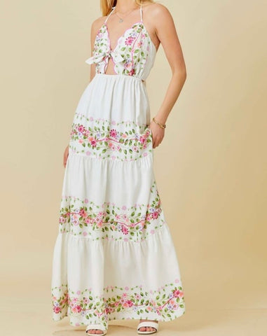 Floral print maxi dress