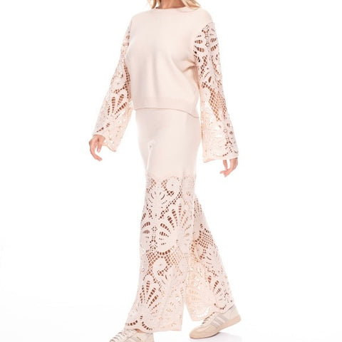 Lace Panel Knit Set