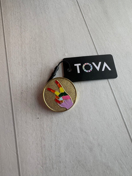 TOVA Peace Sign Pin
