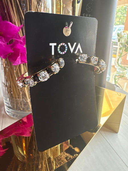 TOVA Black Diamond Open Hoop Earrings
