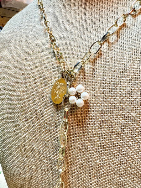 Gold Chain Necklace with Charms