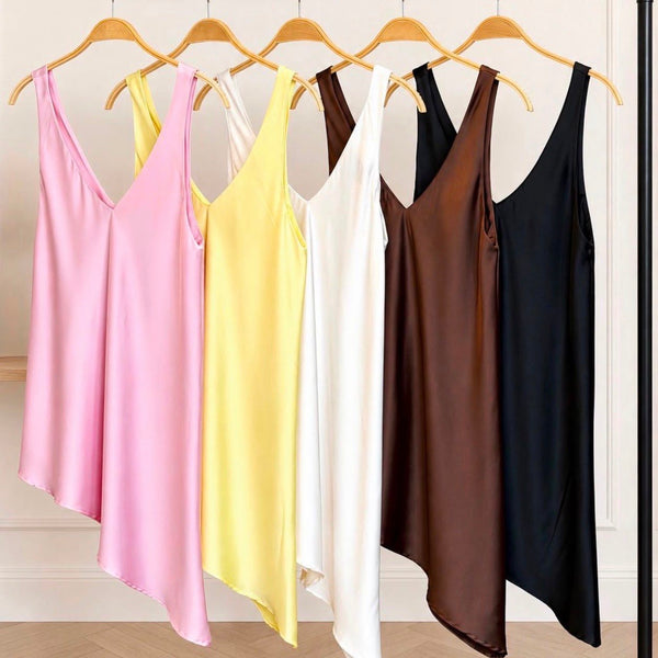 Asymmetrical Satin Top