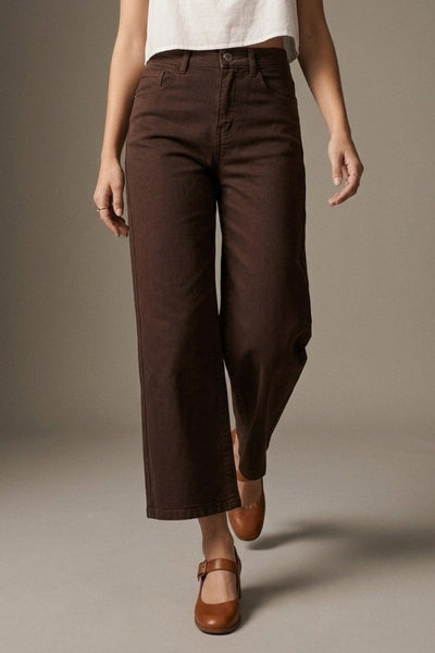 Cropped Brown Jeans
