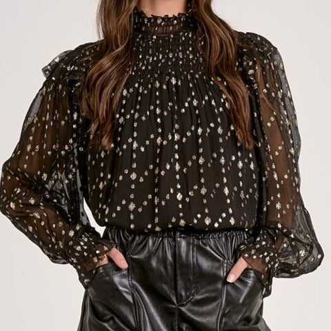 Geo Black Blouse