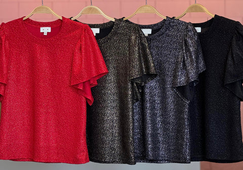 Flutter Sleeve Glitter Tee