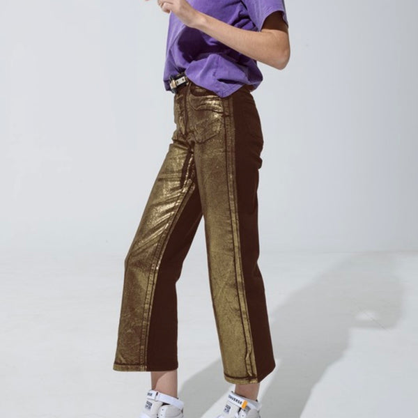 Metallic Brown Denim