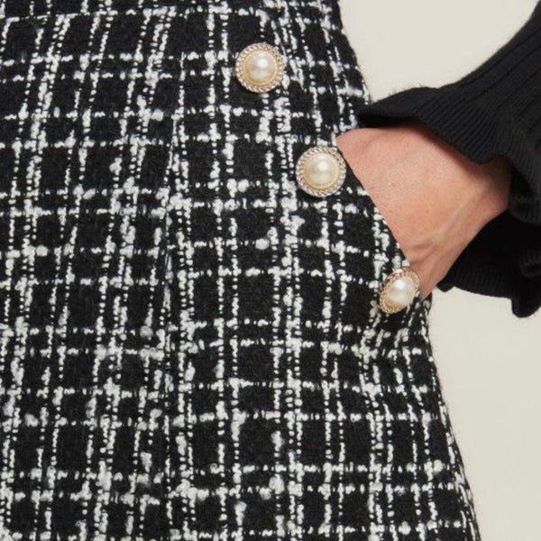 Pearl Detail Tweed Skort