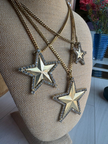 Tova Rhinestone Cowboy Necklace in Metallic