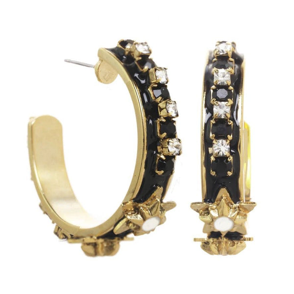 TOVA Star Black Open Hoops