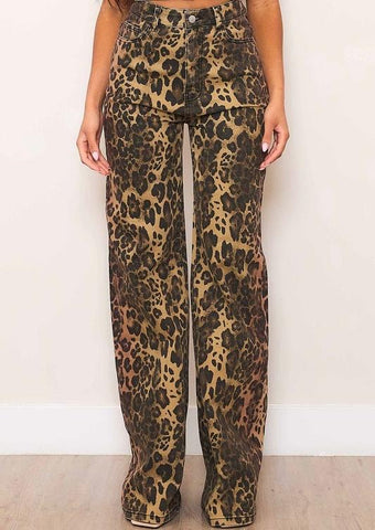 Dark Animal Print Jean